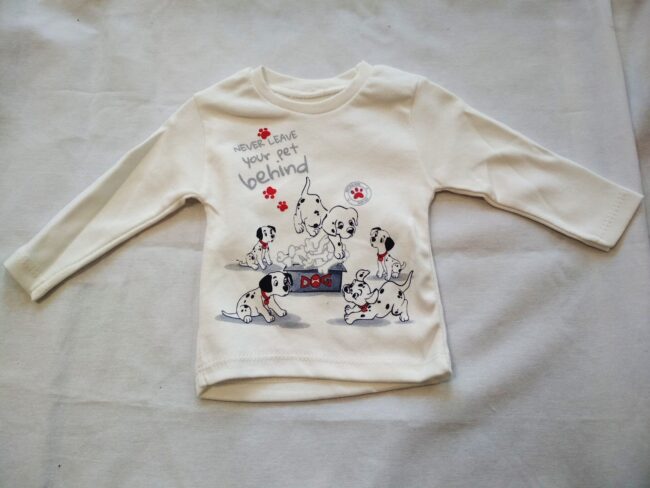 Комплект за бебе момиче 3 части в бяло и червено с далматинци