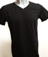 Класическа черна мъжка тениска с остро деколте