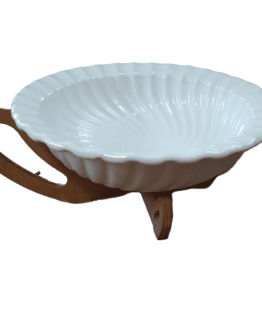 Керамична купа за салата с дървена поставка