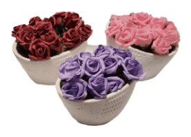 Изкуствено цвете в саксия рози /различни цветове