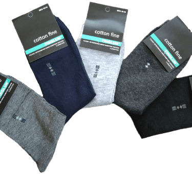 Ръчно кетеловани фини памучни чорапи с еластан за мъже