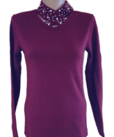 Дамска блуза полуполо кръстосано цвят бордо