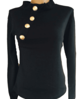 Черна дамска блуза финно плетиво