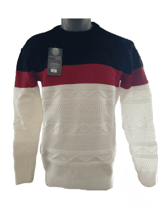 Мъжки пуловер с интересна плетка