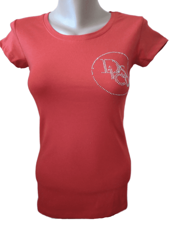 Червена дамска тениска с щампа