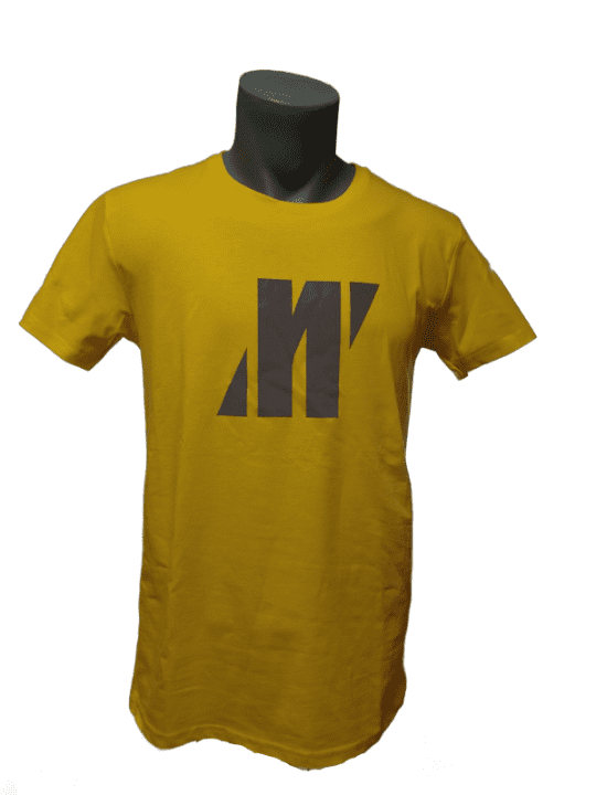 Мъжка тениска в два цвята бял и жълт