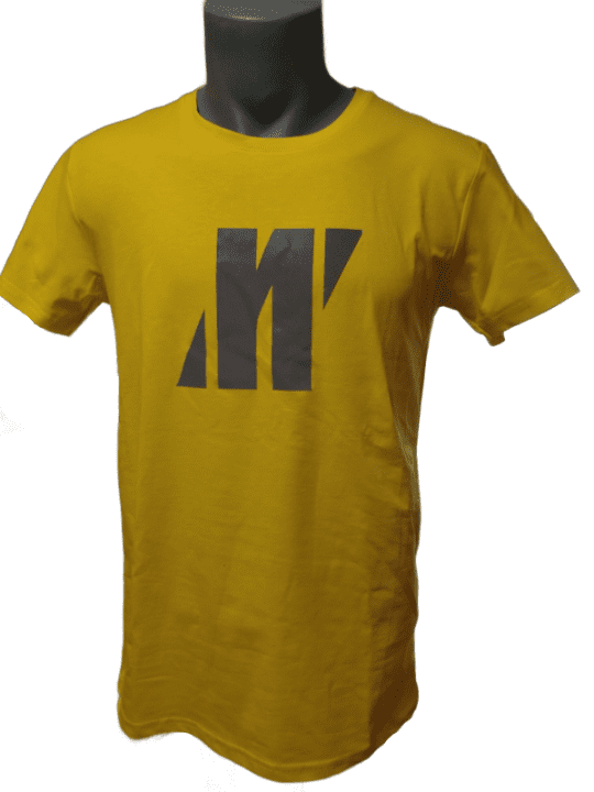 Мъжка тениска в два цвята бял и жълт