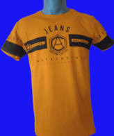 Оранжева тениска с черни надписи