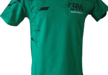 Зелена тениска с черна щампа отпред